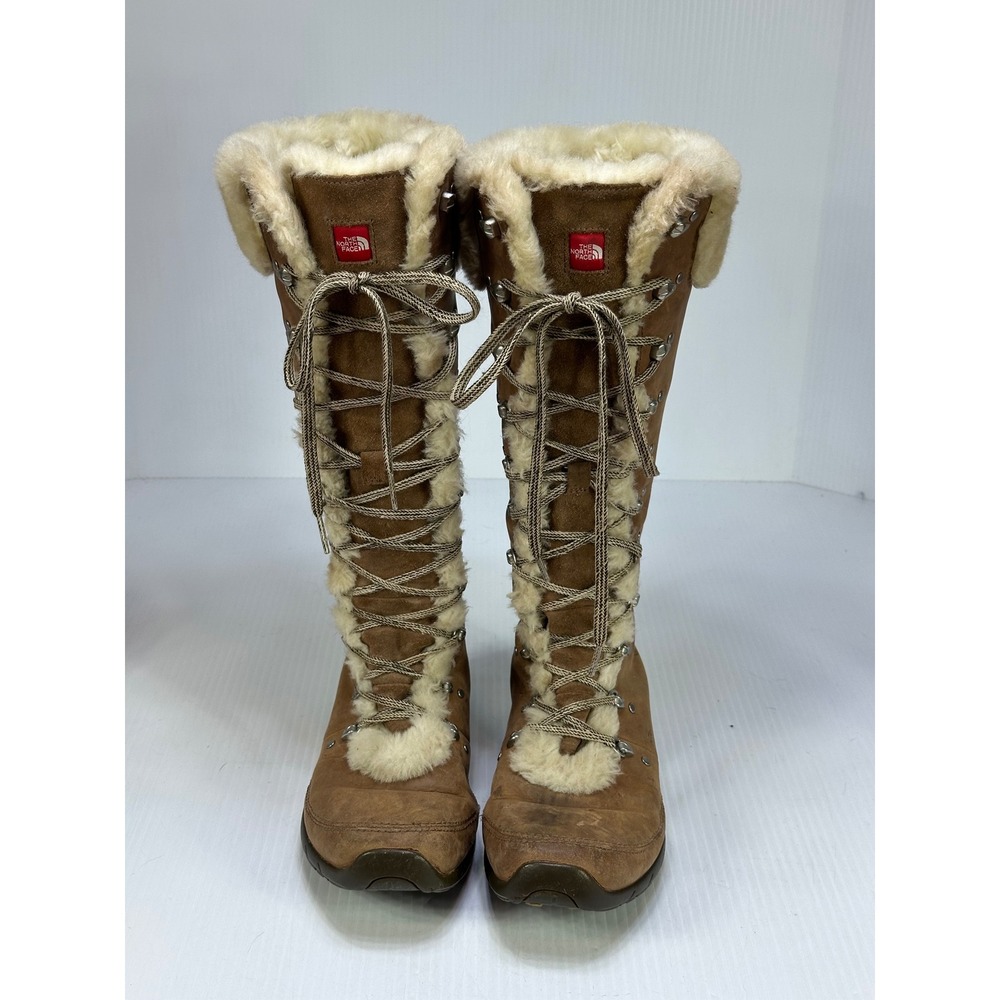 The North Face Janey II Brown Leather Insulated Winter Boots Women 7.5 AHFB Y71